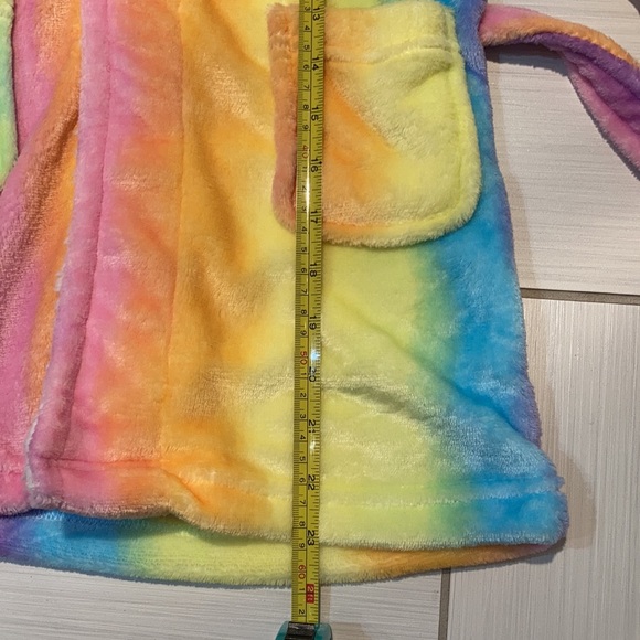 NWOT Multicolored unicorn hooded fleece robe Size 5T - Picture 7 of 9